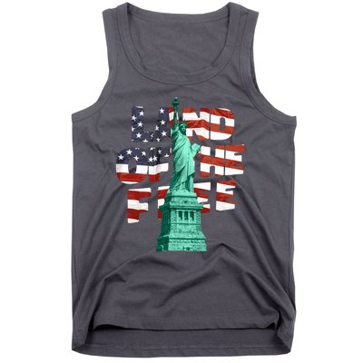 Land Of The Free Statue Of Liberty American Flag Tank Top