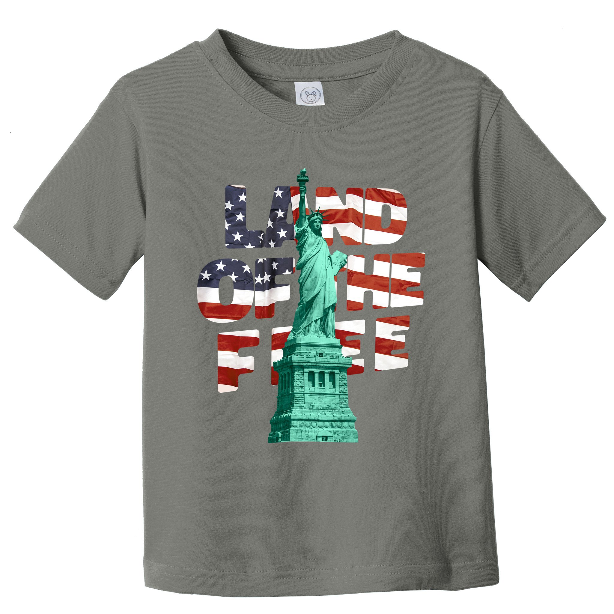 Land Of The Free Statue Of Liberty American Flag Toddler T-Shirt
