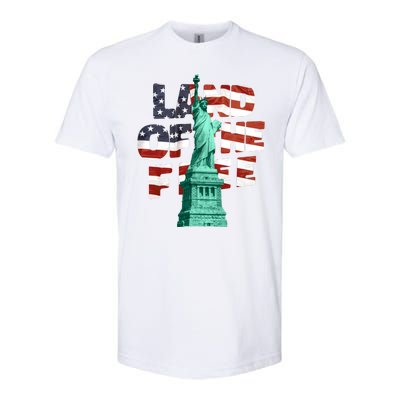 Land Of The Free Statue Of Liberty American Flag Softstyle® CVC T-Shirt