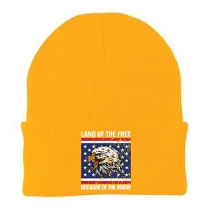 Land Of The Free Because Of The Brave Patriotic Gift Meaningful Gift Knit Cap Winter Beanie