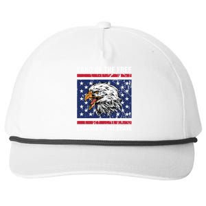 Land Of The Free Because Of The Brave Patriotic Gift Meaningful Gift Snapback Five-Panel Rope Hat