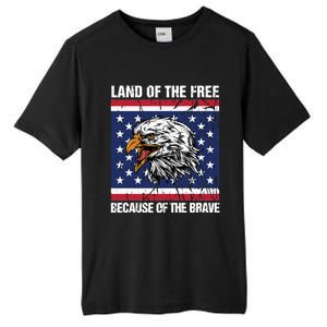 Land Of The Free Because Of The Brave Patriotic Gift Meaningful Gift Tall Fusion ChromaSoft Performance T-Shirt