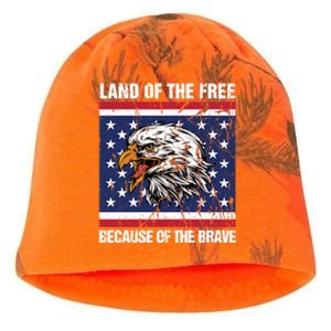 Land Of The Free Because Of The Brave Patriotic Gift Meaningful Gift Kati - Camo Knit Beanie