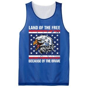 Land Of The Free Because Of The Brave Patriotic Gift Meaningful Gift Mesh Reversible Basketball Jersey Tank