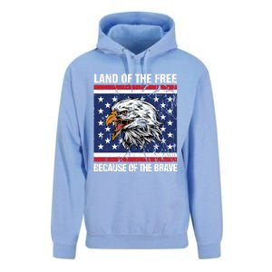 Land Of The Free Because Of The Brave Patriotic Gift Meaningful Gift Unisex Surf Hoodie