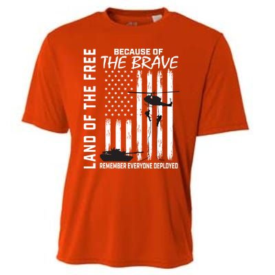 Land Of The Free Because Of The Brave Red Gift Friday Flag Cool Gift Cooling Performance Crew T-Shirt