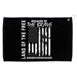 Land Of The Free Because Of The Brave Red Gift Friday Flag Cool Gift Grommeted Golf Towel