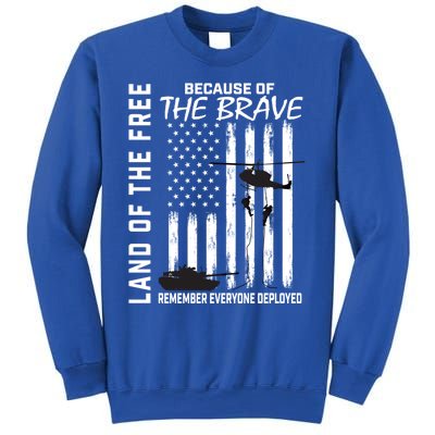 Land Of The Free Because Of The Brave Red Gift Friday Flag Cool Gift Sweatshirt