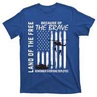 Land Of The Free Because Of The Brave Red Gift Friday Flag Cool Gift T-Shirt