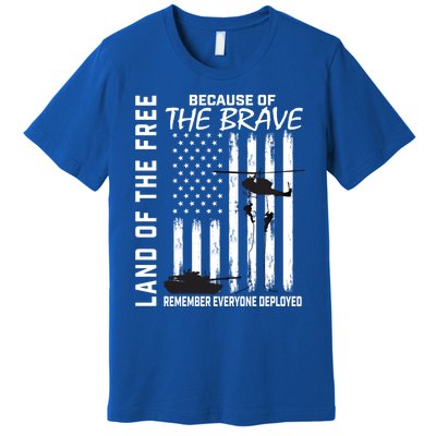 Land Of The Free Because Of The Brave Red Gift Friday Flag Cool Gift Premium T-Shirt