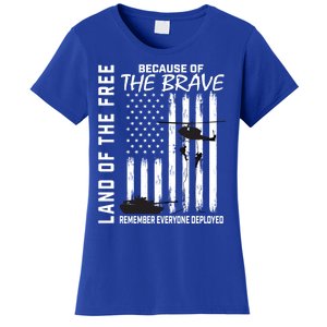 Land Of The Free Because Of The Brave Red Gift Friday Flag Cool Gift Women's T-Shirt