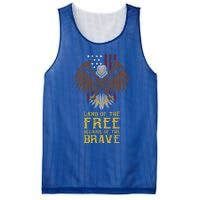 Land Of The Free Because Of The Brave Eagle Over Flag Gift Mesh Reversible Basketball Jersey Tank