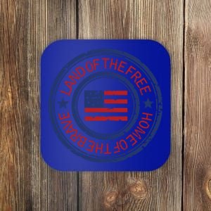 Land Of The Free Home Of The Brave Distressed Cool Gift Coaster