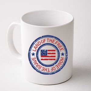 Land Of The Free Home Of The Brave Distressed Cool Gift Coffee Mug