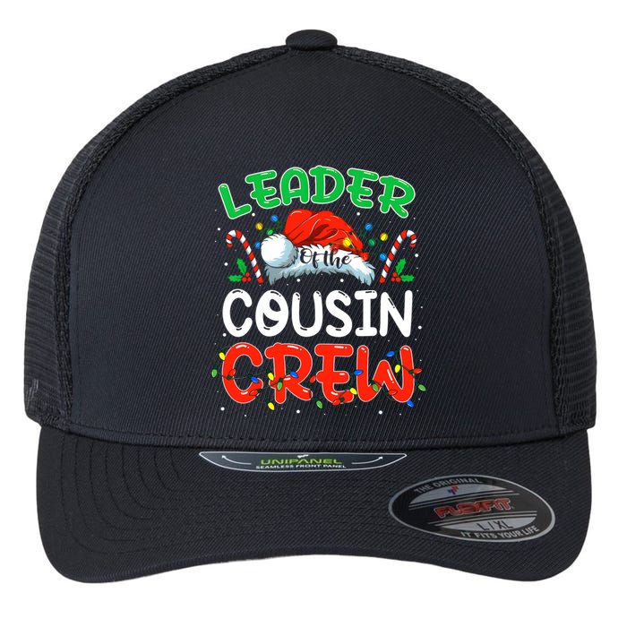 Leader Of The Cousin Crew Christmas Family Matching Xmas Flexfit Unipanel Trucker Cap