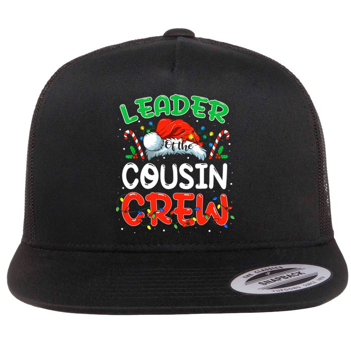 Leader Of The Cousin Crew Christmas Family Matching Xmas Flat Bill Trucker Hat