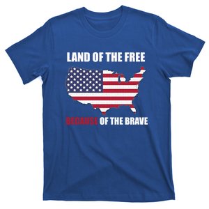 Land Of The Free Patriotic Usa Flag Cute Gift T-Shirt