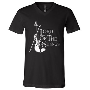 Lord Of The Strings Violin Musician Humor V-Neck T-Shirt