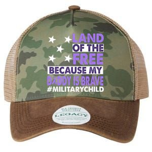 Land Of The Free Because My Daddy Is Brave Military Child Legacy Tie Dye Trucker Hat