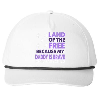 Land Of The Free Because My Daddy Is Brave Military Child Snapback Five-Panel Rope Hat