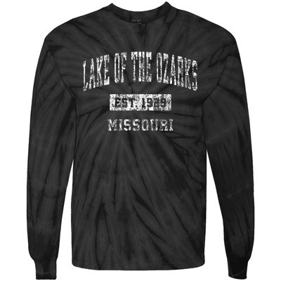 Lake Of The Ozarks Missouri Mo Vintage Sports Established Tie-Dye Long Sleeve Shirt