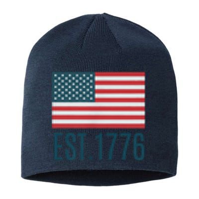 Land Of The Free Because Of The Brave (2sided Front+Back) Gift Sustainable Beanie