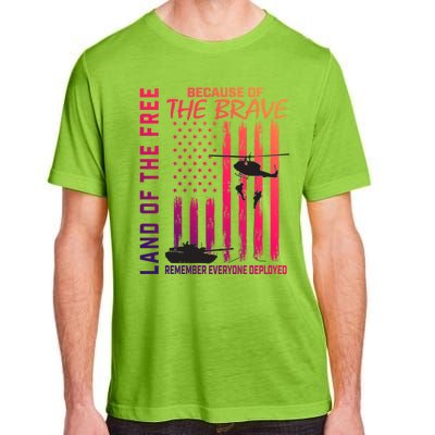 Land Of The Free Because Of The Brave Red Gift Friday Flag Gift Adult ChromaSoft Performance T-Shirt