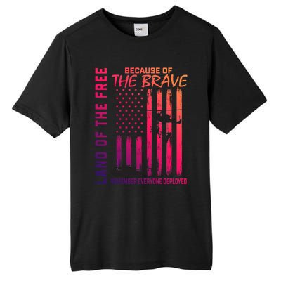 Land Of The Free Because Of The Brave Red Gift Friday Flag Gift Tall Fusion ChromaSoft Performance T-Shirt