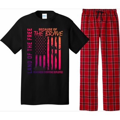 Land Of The Free Because Of The Brave Red Gift Friday Flag Gift Pajama Set