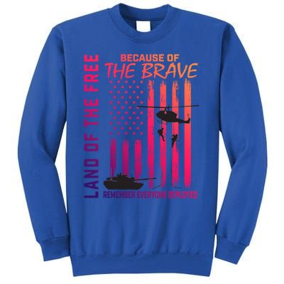 Land Of The Free Because Of The Brave Red Gift Friday Flag Gift Sweatshirt