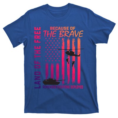 Land Of The Free Because Of The Brave Red Gift Friday Flag Gift T-Shirt