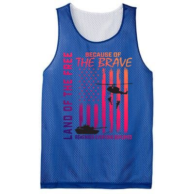 Land Of The Free Because Of The Brave Red Gift Friday Flag Gift Mesh Reversible Basketball Jersey Tank