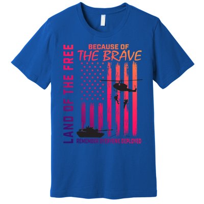 Land Of The Free Because Of The Brave Red Gift Friday Flag Gift Premium T-Shirt