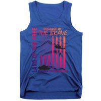 Land Of The Free Because Of The Brave Red Gift Friday Flag Gift Tank Top