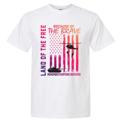 Land Of The Free Because Of The Brave Red Gift Friday Flag Gift Garment-Dyed Heavyweight T-Shirt