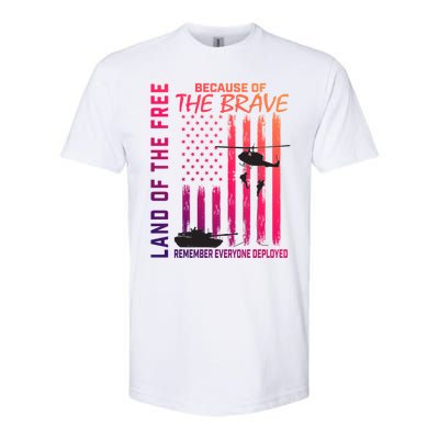 Land Of The Free Because Of The Brave Red Gift Friday Flag Gift Softstyle® CVC T-Shirt