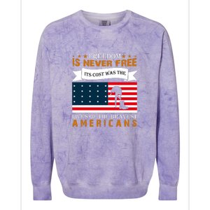 Live Of The Bravest Americans Memorial Day Gift American Flag Colorblast Crewneck Sweatshirt