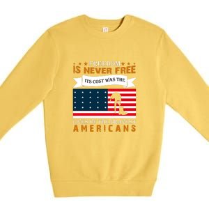 Live Of The Bravest Americans Memorial Day Gift American Flag Premium Crewneck Sweatshirt