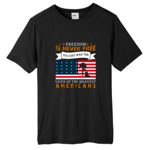 Live Of The Bravest Americans Memorial Day Gift American Flag Tall Fusion ChromaSoft Performance T-Shirt