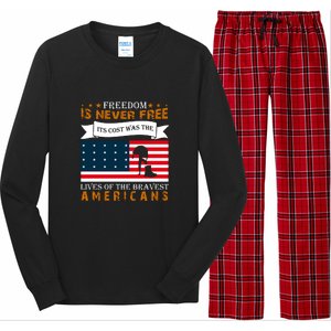 Live Of The Bravest Americans Memorial Day Gift American Flag Long Sleeve Pajama Set