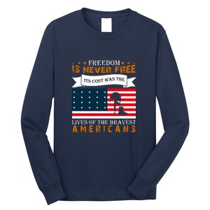 Live Of The Bravest Americans Memorial Day Gift American Flag Long Sleeve Shirt