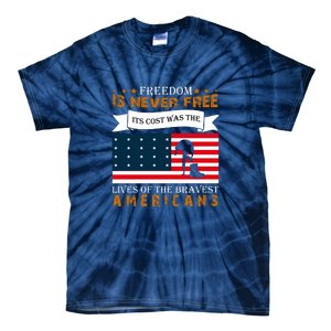 Live Of The Bravest Americans Memorial Day Gift American Flag Tie-Dye T-Shirt