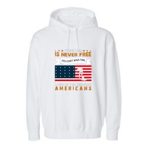 Live Of The Bravest Americans Memorial Day Gift American Flag Garment-Dyed Fleece Hoodie