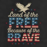 Land of the Free Because of the Brave 7 Panel Mesh Trucker Snapback Hat