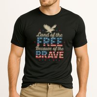 Land of the Free Because of the Brave Cooling Performance Crew T-Shirt