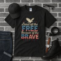 Land of the Free Because of the Brave Tall T-Shirt