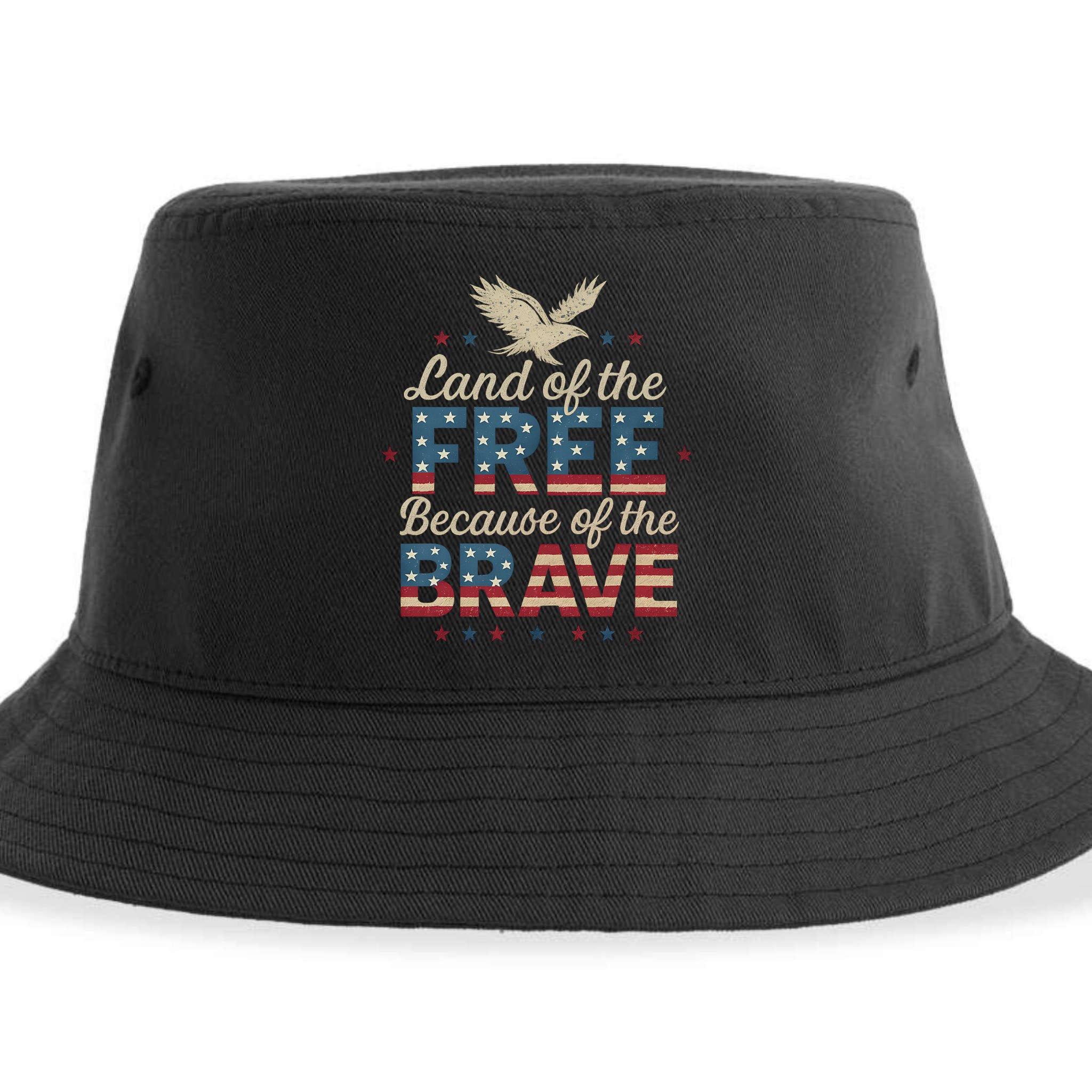 Land of the Free Because of the Brave Sustainable Bucket Hat