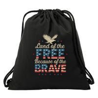Land of the Free Because of the Brave Drawstring Bag