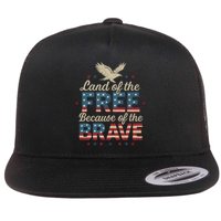 Land of the Free Because of the Brave Flat Bill Trucker Hat