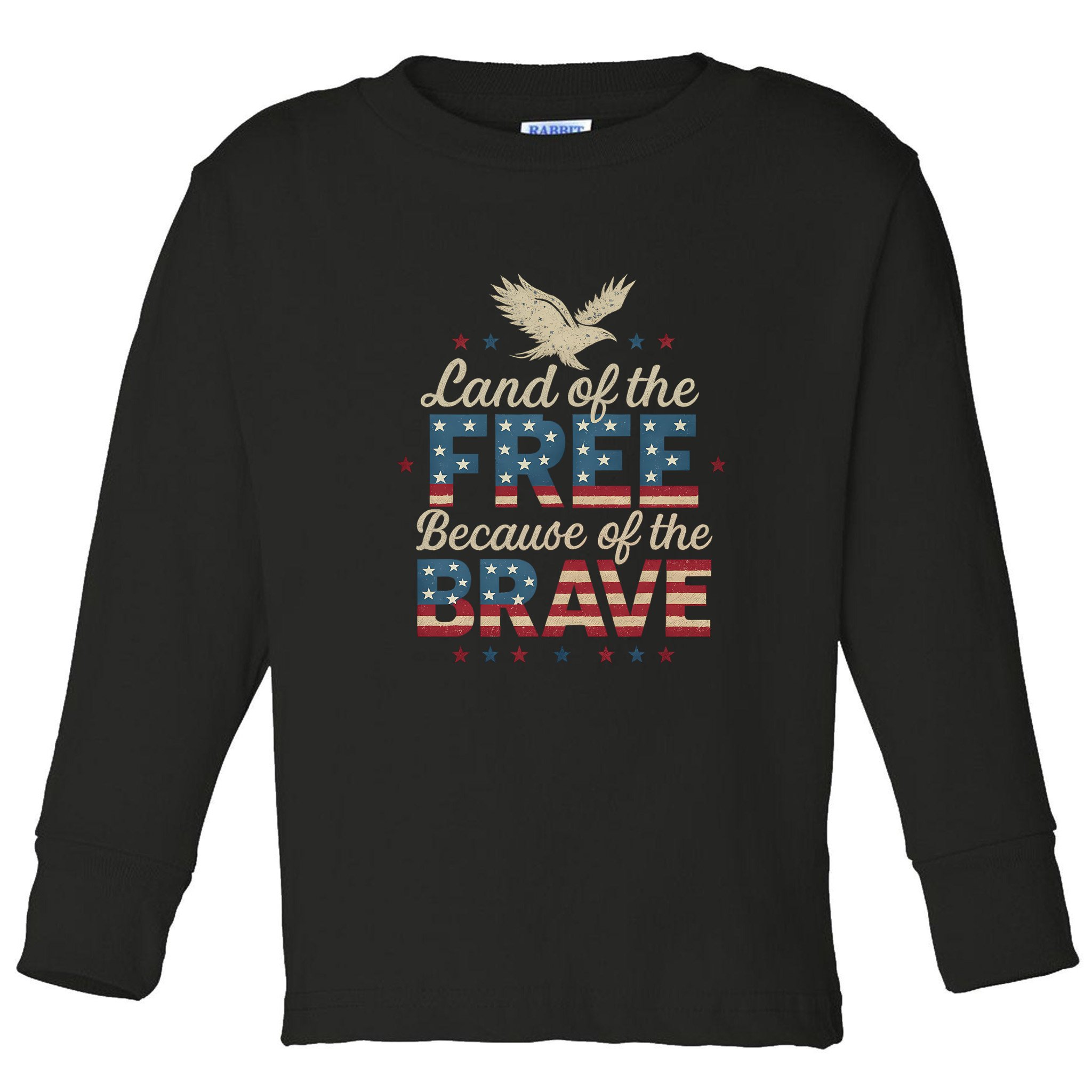 Land of the Free Because of the Brave Toddler Long Sleeve Shirt